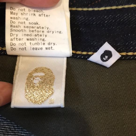 Bathing Ape unwashed indigo jeans